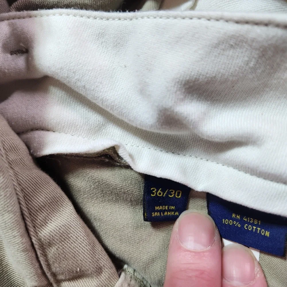 Polo Ralph Lauren Mens Khaki Chino's Pants Cotton Relaxed Fit 36x30